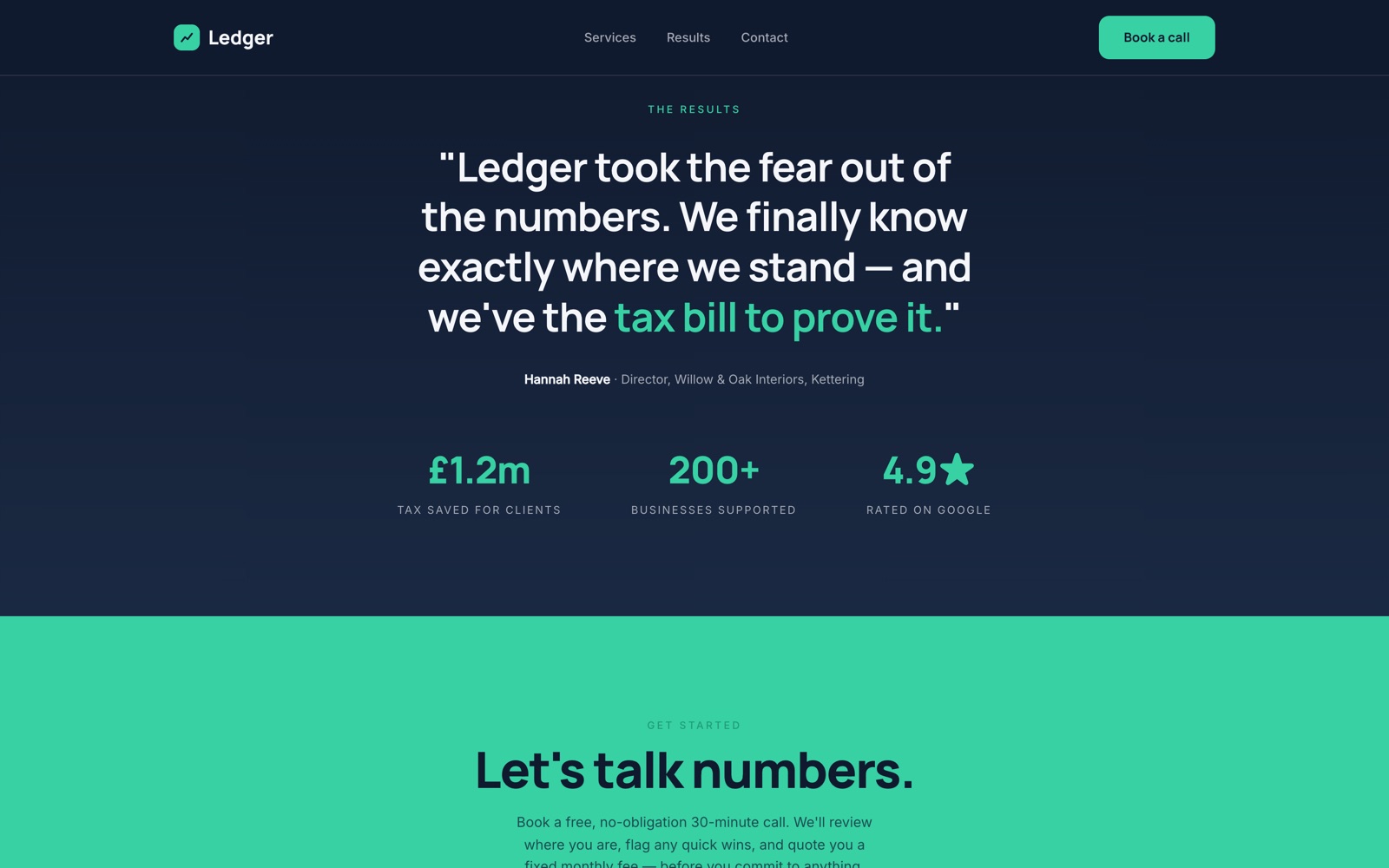 Concept accountancy practice about and credentials page