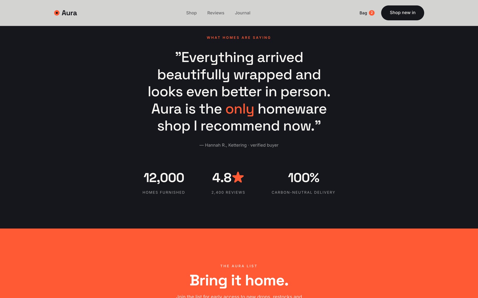Concept ecommerce store product detail page